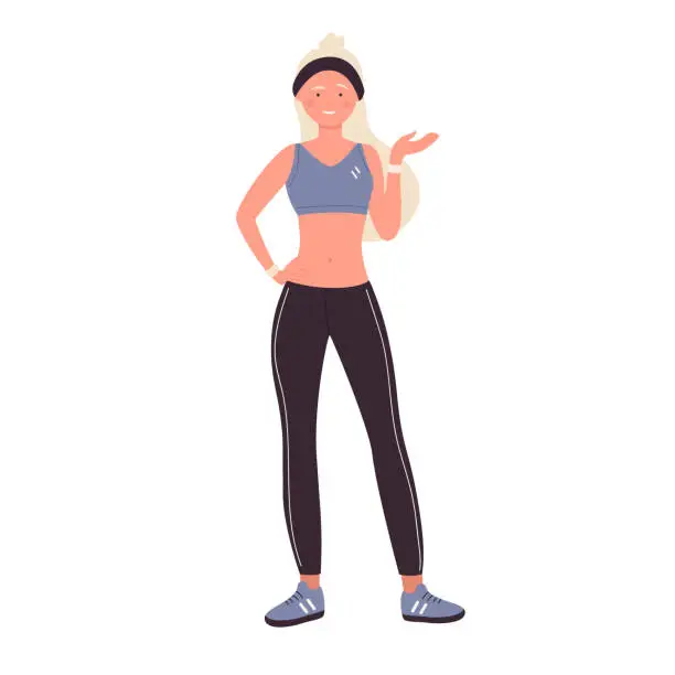 Vector illustration of Smiling woman coach in standing pose