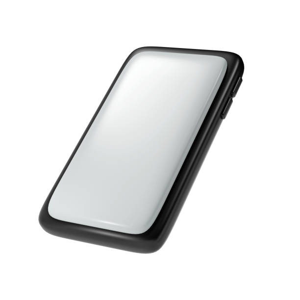istock 3D Render Black Smartphone icon mockup with blank white screen on white background illustration. Cute element for present, birthday or banner 1726181776