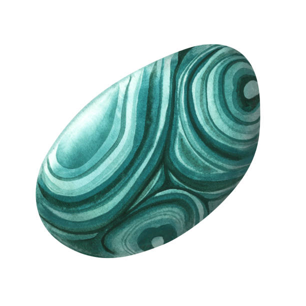 ilustrações, clipart, desenhos animados e ícones de aquarela malaquita semi-preciosa para horóscopo, saúde sagrada, alquimia, magia, halloween - malachite mineral stone jewelry