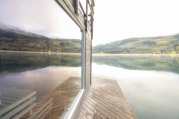 istock Floating sauna on a lake, relaxation 1726198665