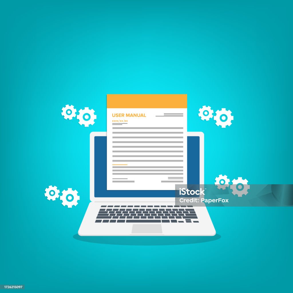 Computer Manual Image User Manual Vector Illustration Stock Illustration - Download Image Now ...