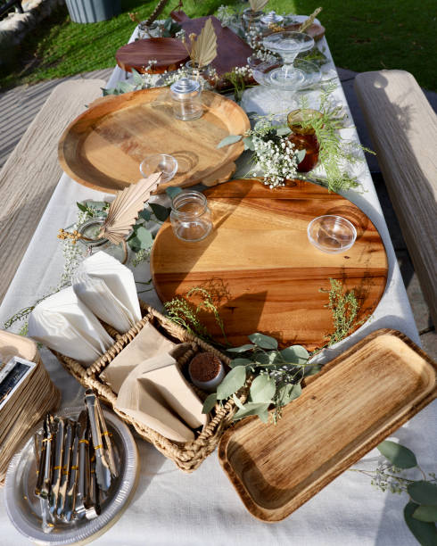 istock Aerial view of bohemian buffet table design 1726232617