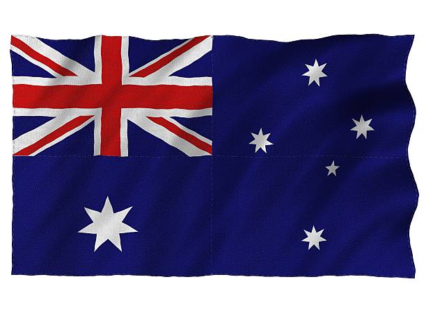 Australia 3D flag on white stock photo