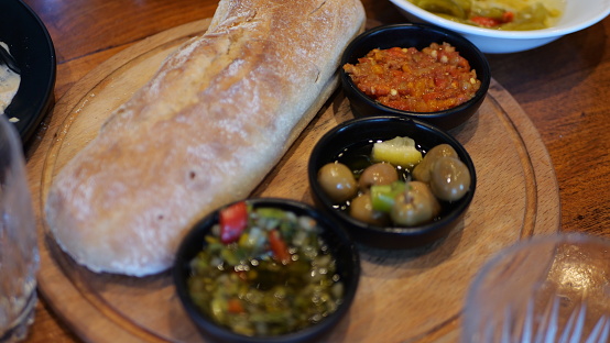 mediterranean food in restaurant