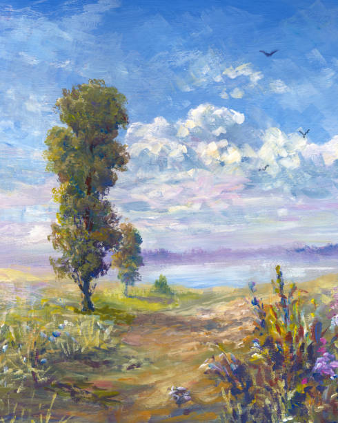 istock Summer landscape in the countryside sketch 1726242652