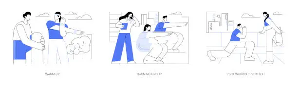 Vector illustration of Training process isolated cartoon vector illustrations se