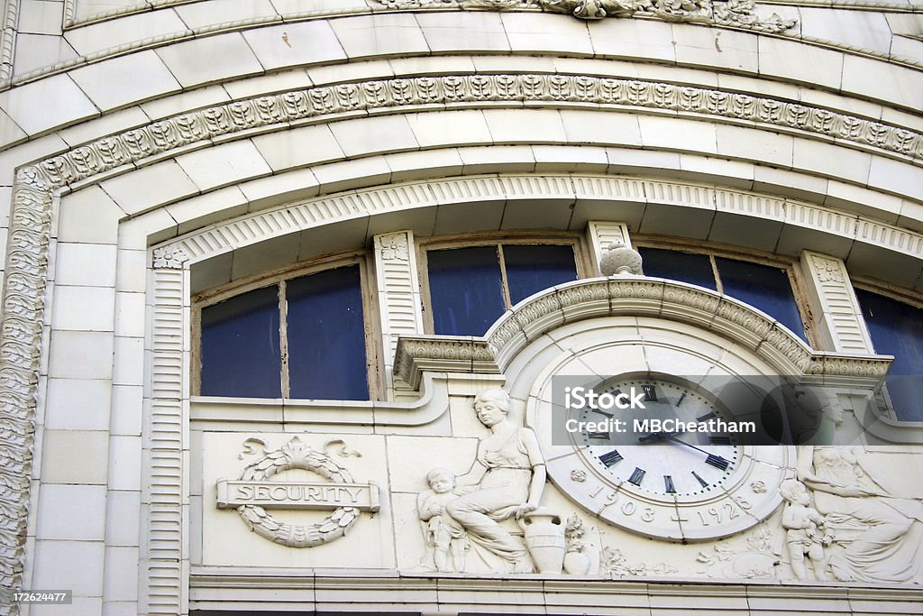 Centro da cidade de relógio - Foto de stock de Abandonado royalty-free
