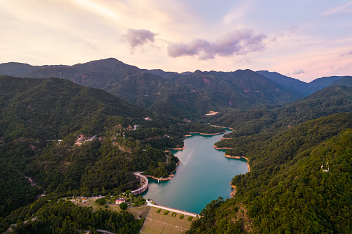 Aerial view of  Dafengmen Reservoir(大封门水库) at Guangzhou