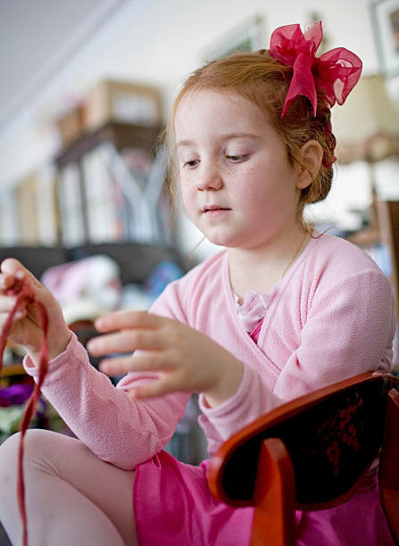 istock Little girl getting dressed for ballet 172624661