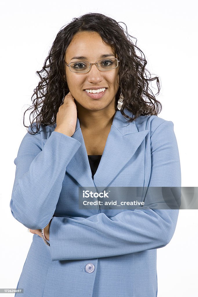 Isolierte Porträts-Junge hispanische Geschäftsfrau - Lizenzfrei Brille Stock-Foto