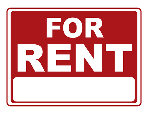 A for rent sign illustration. Advertising yourself, and you can put text in the blank space.