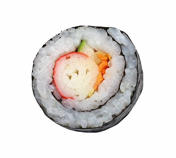 piece of sushi (california roll) stock photo