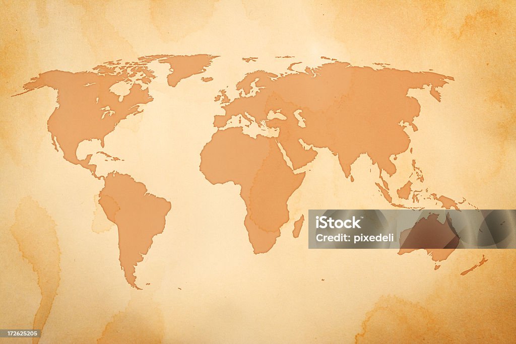 Mappa del mondo - Foto stock royalty-free di Planisfero