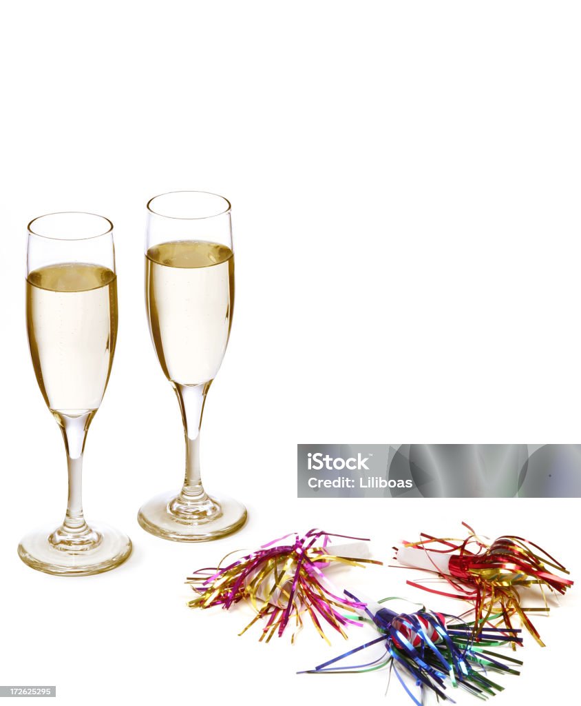 Heureux jour du Nouvel An (Avec copyspace - Photo de Flûte à champagne libre de droits