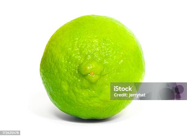 Lime Fruit End On Stock Photo - Download Image Now - Key Lime, White Background, Citrus Fruit