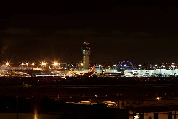 A shot of LAX Control Tower and Runway at Nightaperture: F/16shutter speed: 15sfocal length: 133mm