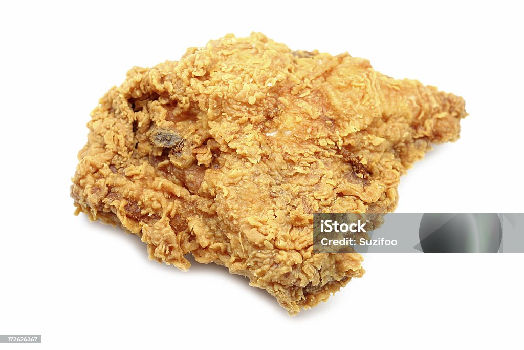 fried chicken breast A crispy golden fried chicken breast. Shallow depth of field. Isolated on white. Fried Chicken Stock Photo