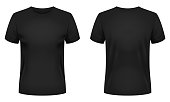 Blank black t-shirt template.
