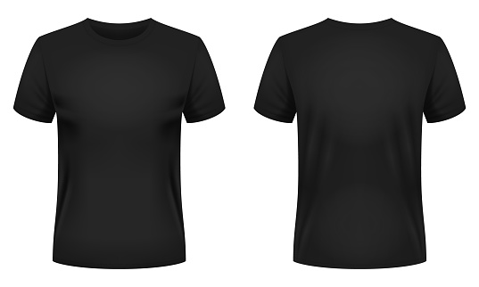 Blank Black Tshirt Template Stock Illustration - Download Image Now - T ...