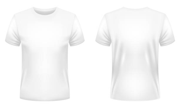 Blank white t-shirt template. vector art illustration