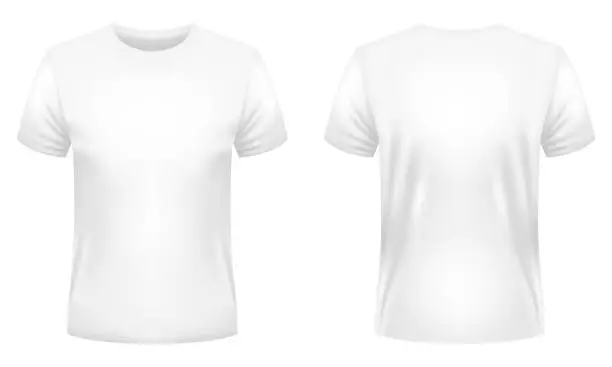 Vector illustration of Blank white t-shirt template.