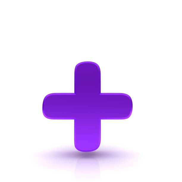 istock Plus sign + symbol purple lilac colored 3d rendering graphic illustration isolated on white background  in high resolution for print and business 1726267225