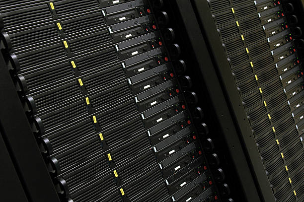 Data Center: 1U Servers stock photo