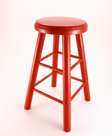 Little red doll stool shot on white