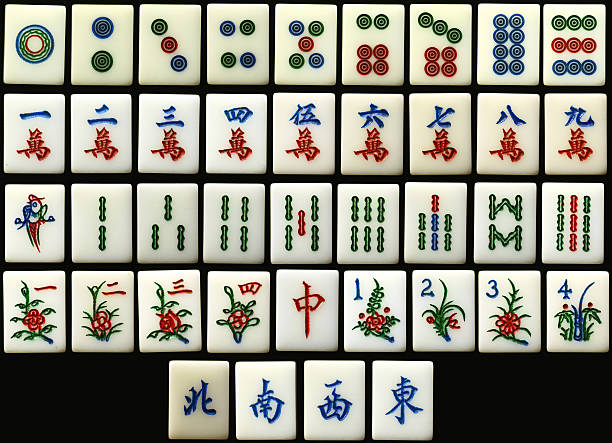 carreaux de mah-jong - mahjong photos et images de collection