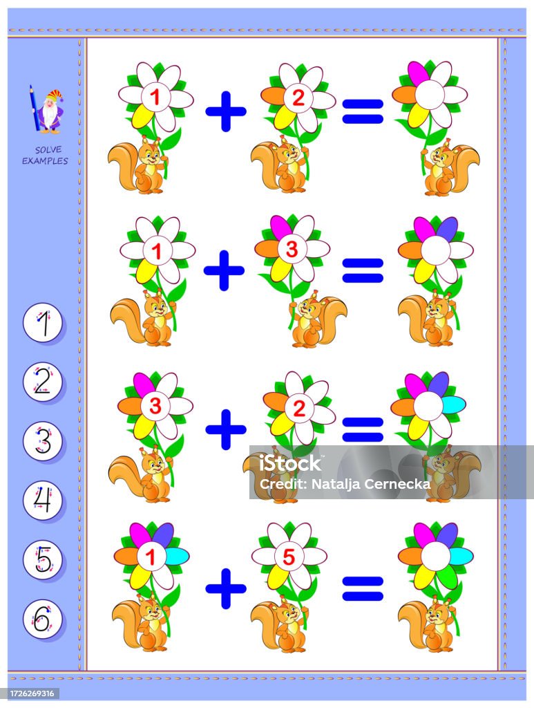 Child Work Samples Math Educational Page For Children On Addition Solve Examples And Write The ...