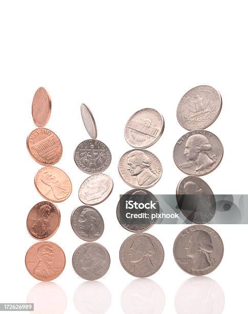 Financial Balancing Act Stock Photo - Download Image Now - Coin, Falling, Stack