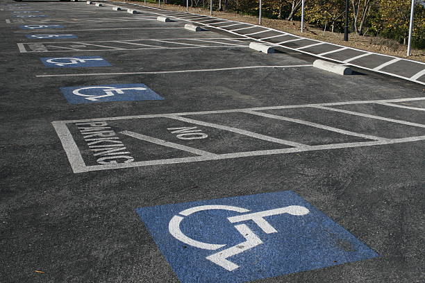 handicapped parking spaces stock photo