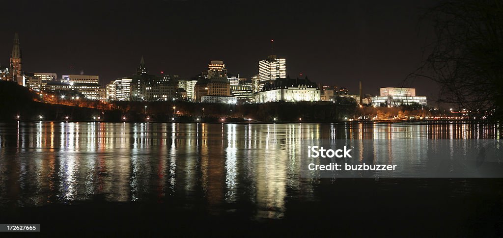 Ottawa noc Panorama - Zbiór zdjęć royalty-free (Architektura)