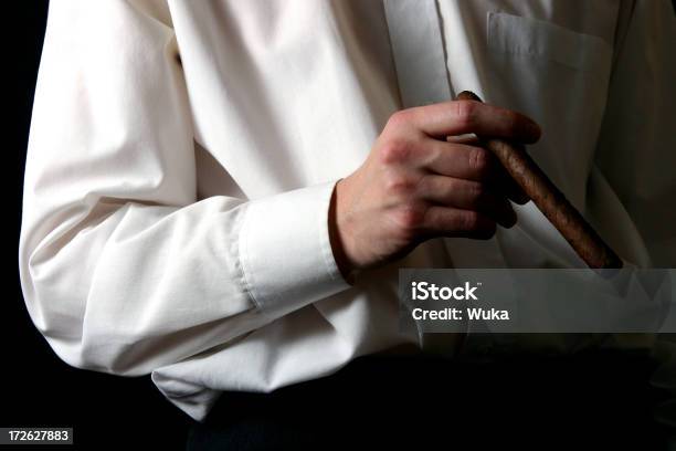 Man With Cigar Stock Photo - Download Image Now - Addiction, After Work, Black Background