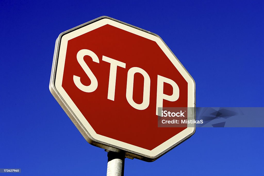 Segnale di Stop - Foto stock royalty-free di Blu