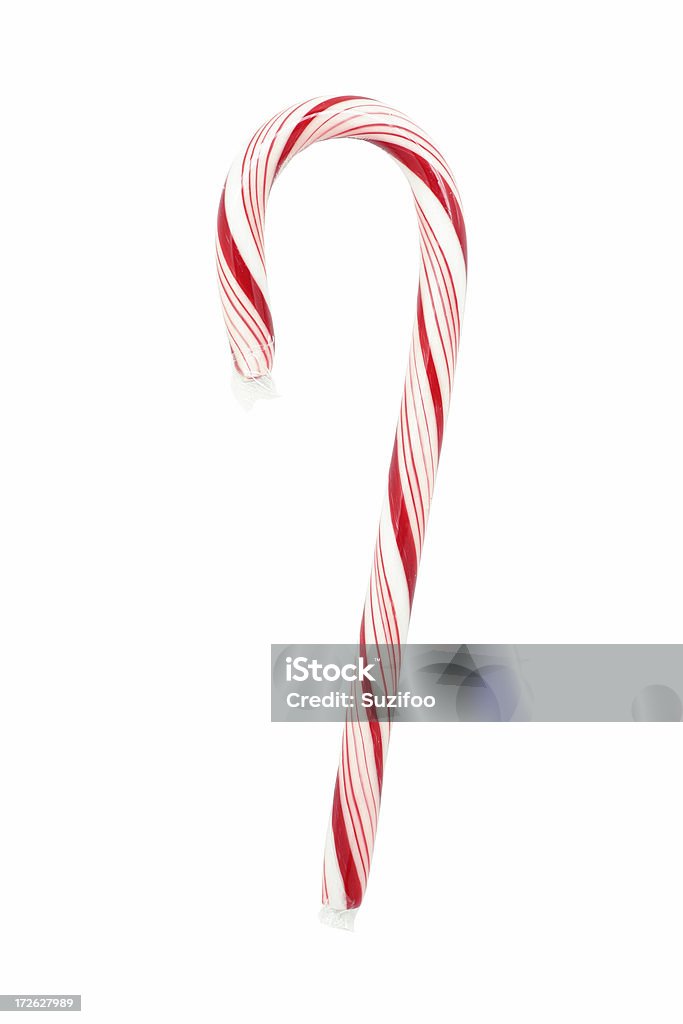 candy cane "A candy cane, wrapped in cellophane, isolated on white. Please see some similar pictures from my portfolio:" Candy Stock Photo