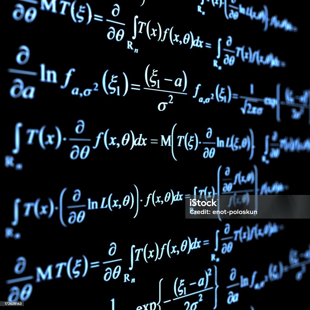 mathematics glass 3D formulas Mathematical Symbol Stock Photo