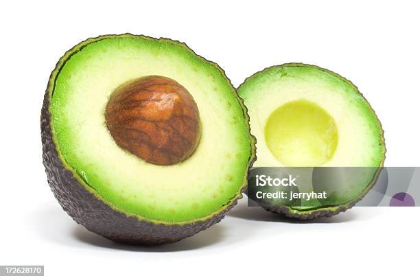 Avocado Halves Pit Front Stock Photo - Download Image Now - Avocado, Brown, Cut Out