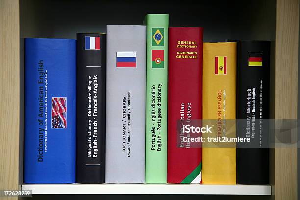 Library Foreign Language Collection Bookcase With Numerous Foreign Languages Dictionaries Stock Photo ...