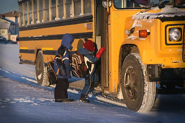 Photo of Taking the big step onto the school bus