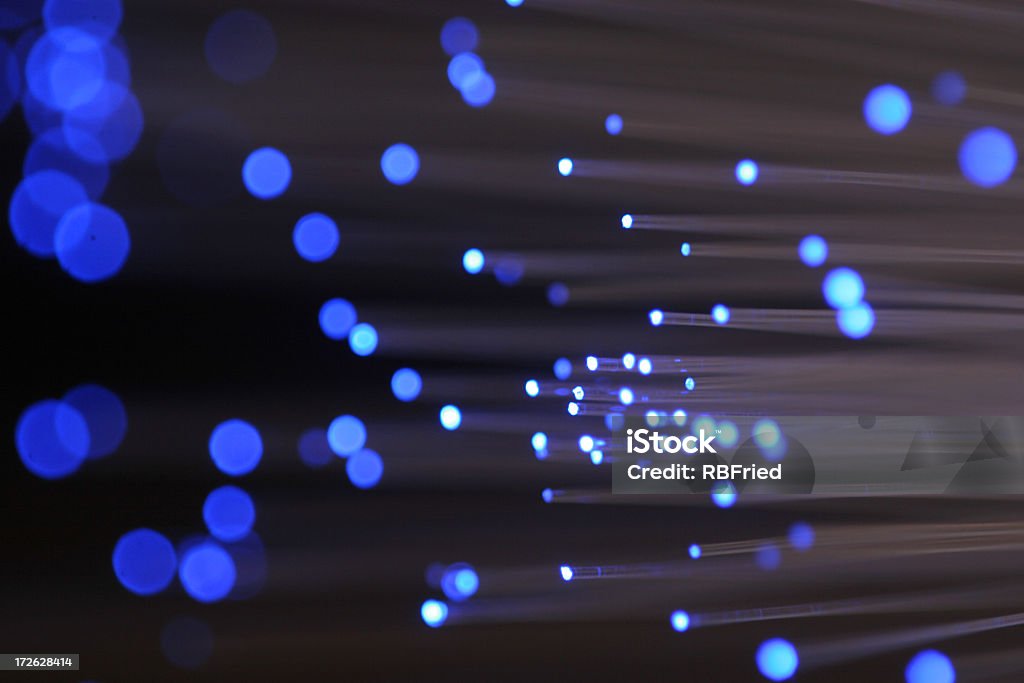 A futuristic blurred blue lights background a futuristic background with glowing fibers Intellectual Property Stock Photo