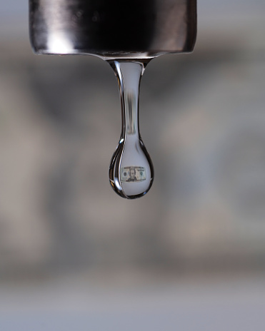 Drops of water in a metal surface