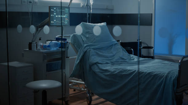 istock Empty intensive care room on hospital floor 1726285670