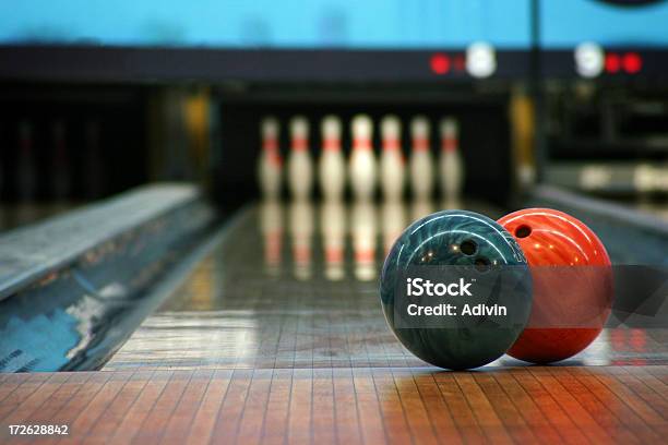 Bowling Balls And Pins Stock Photo - Download Image Now - Bowling Alley, Ten Pin Bowling, Arts Culture and Entertainment
