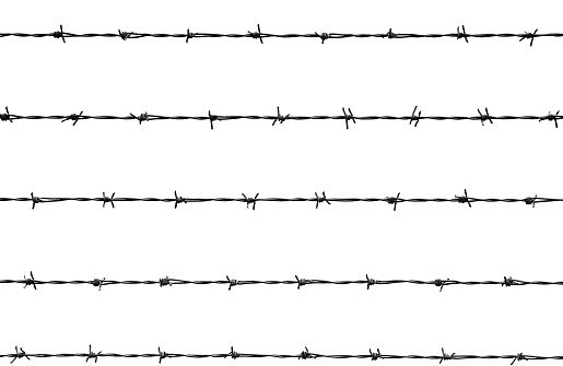 five lines of barb wire