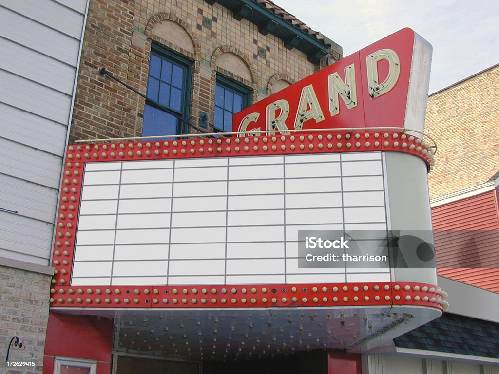 Theater Marquee Blank  Movie Theater Stock Photo