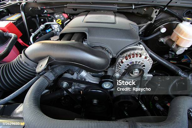 Engine Compartment Stock Photo - Download Image Now - Car, Pick-up Truck, Engine