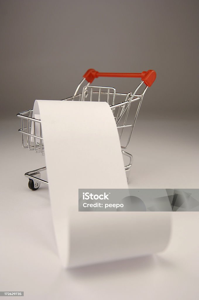 Leere shopping Liste im Einkaufswagen - Lizenzfrei Dokument Stock-Foto