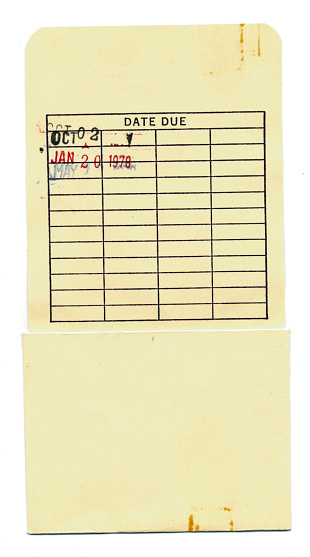 vintage library due date checkout card holder