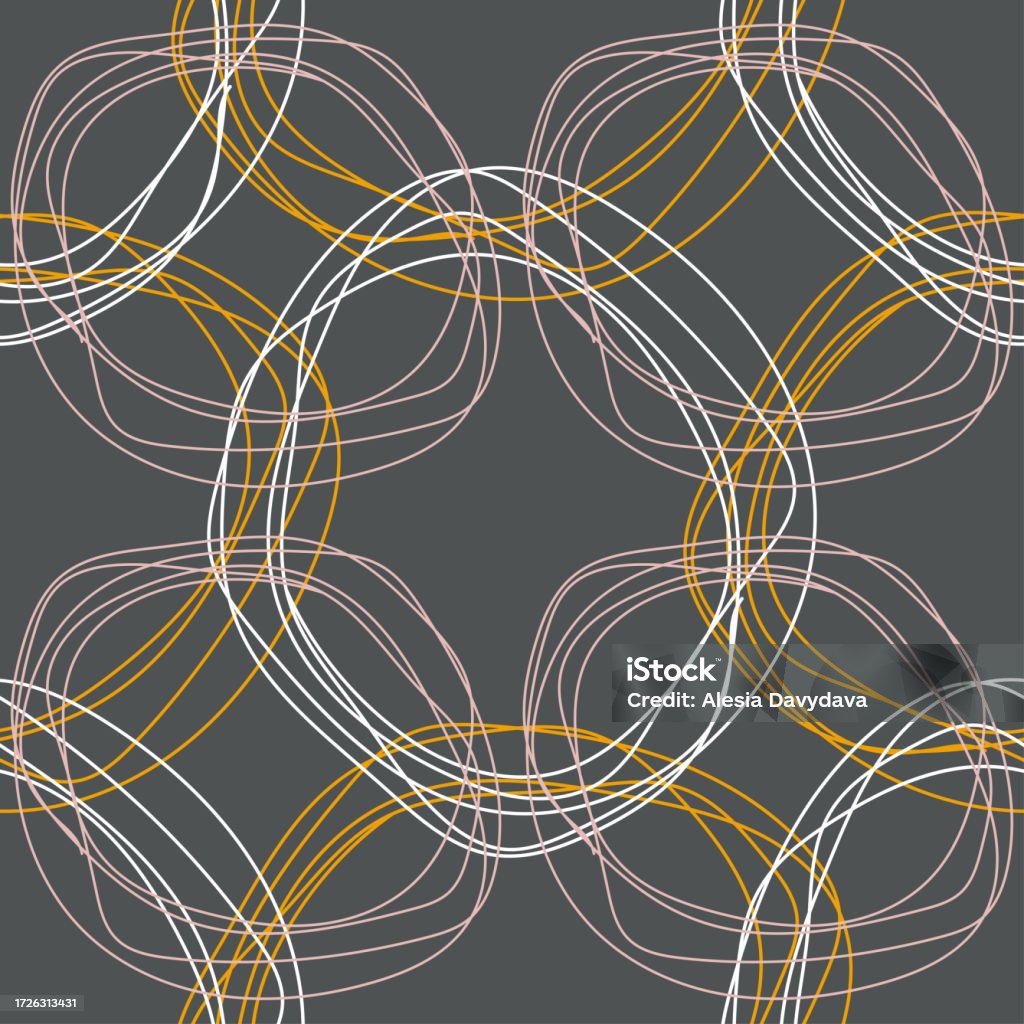 Vector Ring Texture Seamless Texture With Abstract Rings On A Gray Background Stock ...